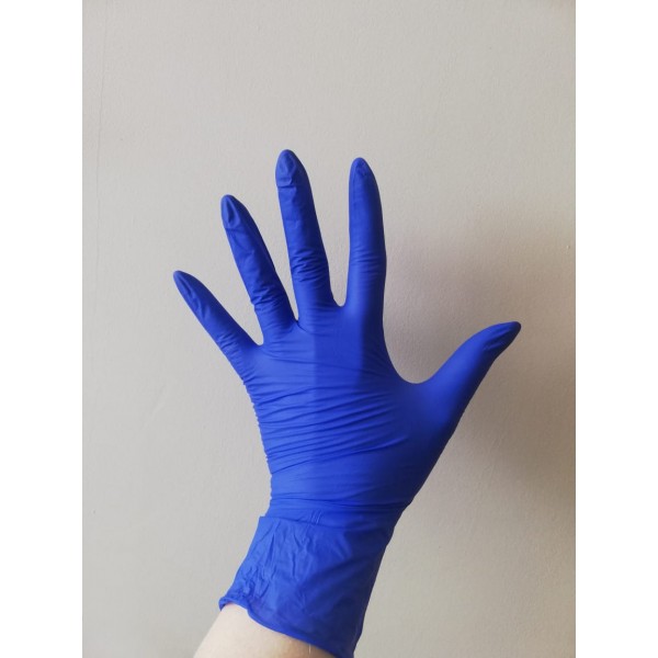 Перчатки нитриловые  неопудренные нестерильные  цвет синий
