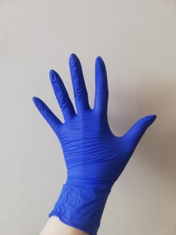 Перчатки нитриловые  неопудренные нестерильные  цвет синий